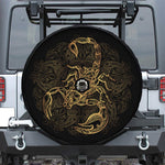 Gold Scorpio Print Tire Cover With Camera Hole