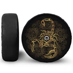 Gold Scorpio Print Tire Cover With Camera Hole