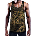 Gold Scorpio Print Men's Workout Tank Top