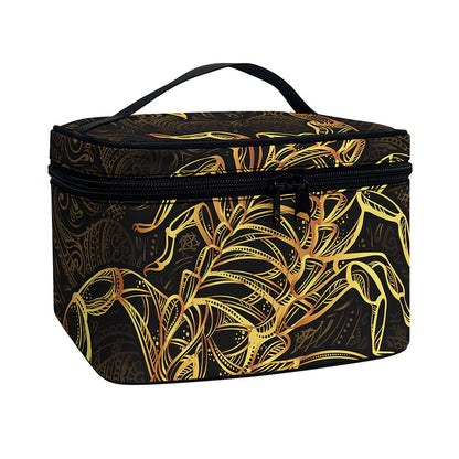 Gold Scorpio Print Travel Makeup Bag