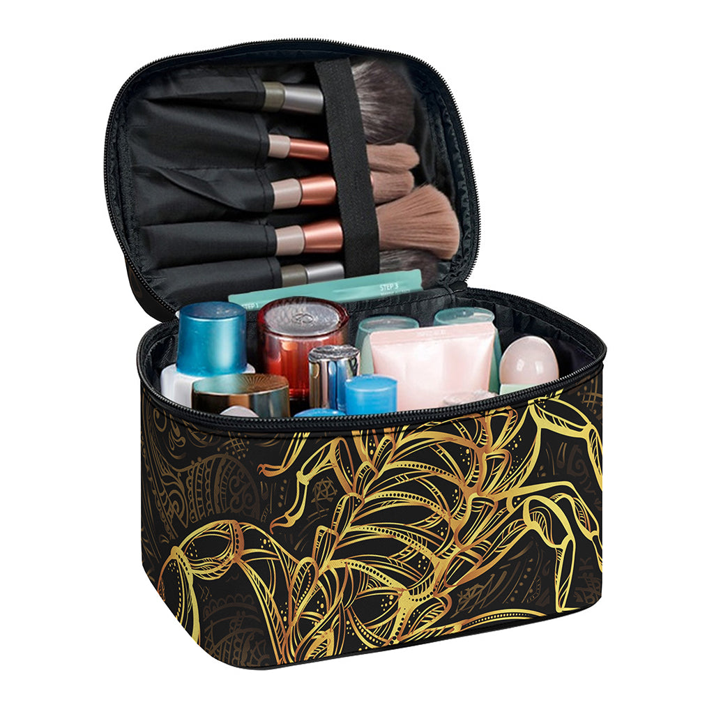 Gold Scorpio Print Travel Makeup Bag