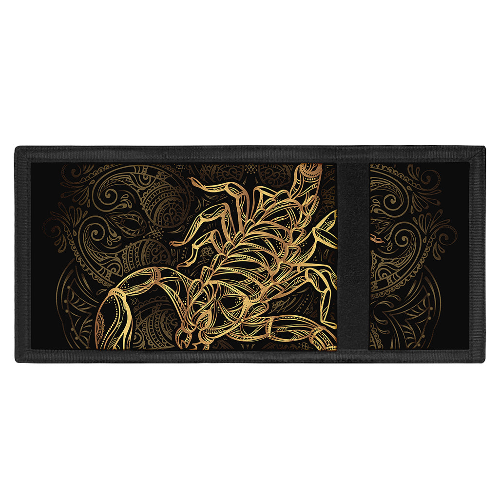 Gold Scorpio Print Trifold Wallet