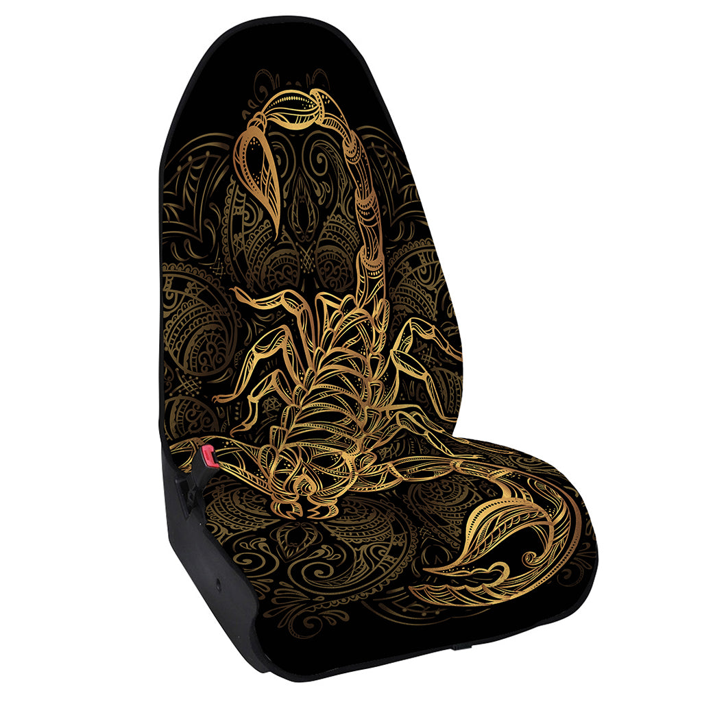Gold Scorpio Print Waterproof Car Seat Cover