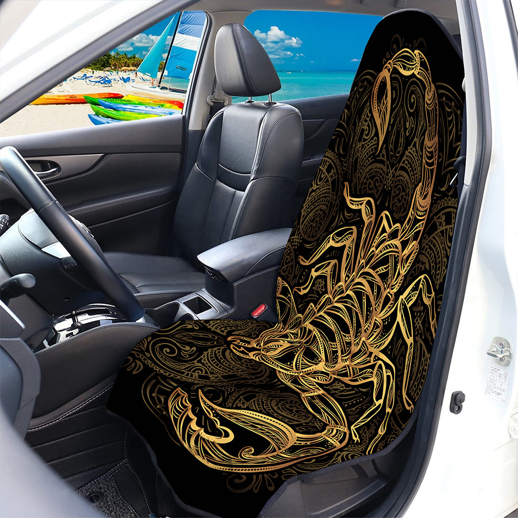 Gold Scorpio Print Waterproof Car Seat Cover