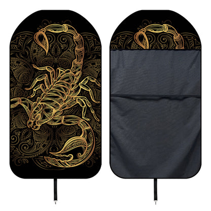 Gold Scorpio Print Waterproof Car Seat Cover