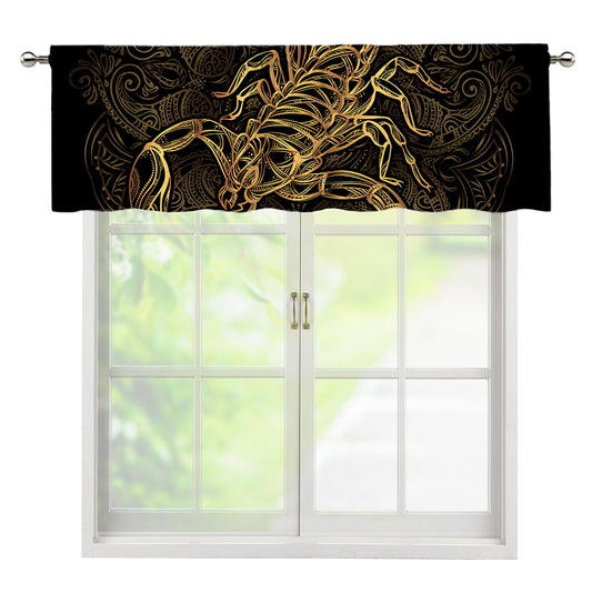 Gold Scorpio Print Window Valance
