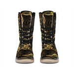 Gold Scorpio Print Winter Boots