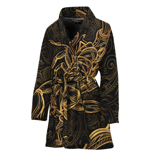 Gold Scorpio Print Women's Bathrobe