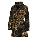 Gold Scorpio Print Women's Bathrobe