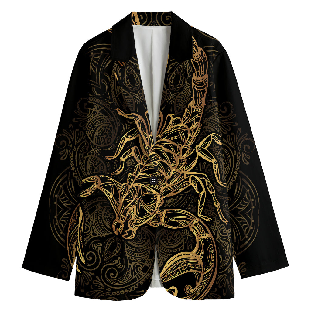 Gold Scorpio Print Women's Blazer