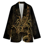 Gold Scorpio Print Women's Blazer