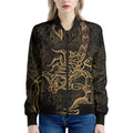 Gold Scorpio Print Women's Bomber Jacket