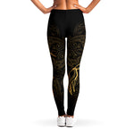 Gold Scorpio Print Women's Leggings