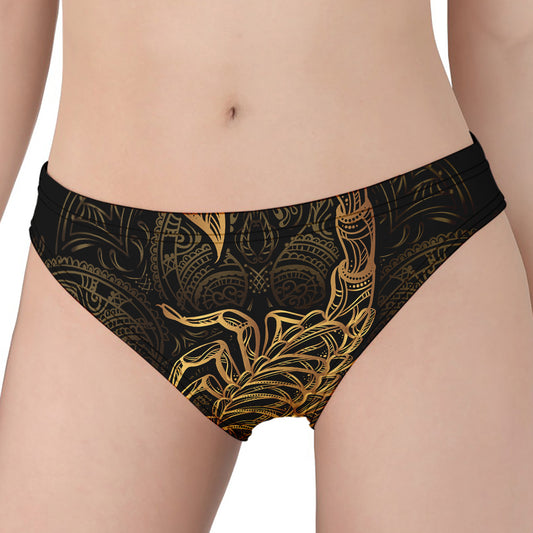 Gold Scorpio Print Women's Panties