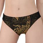 Gold Scorpio Print Women's Panties