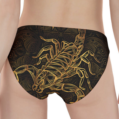 Gold Scorpio Print Women's Panties
