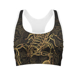 Gold Scorpio Print Women's Sports Bra