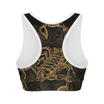 Gold Scorpio Print Women's Sports Bra