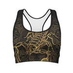 Gold Scorpio Print Women's Sports Bra