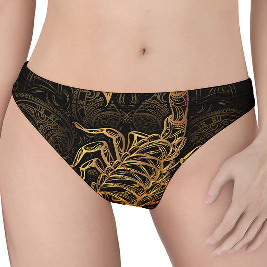 Gold Scorpio Print Women's Thong