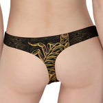 Gold Scorpio Print Women's Thong