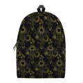 Gold Sun And Moon Pattern Print School Backpack