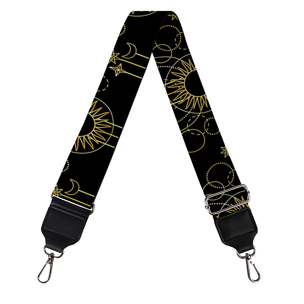 Gold Sun And Moon Pattern Print Bag Strap