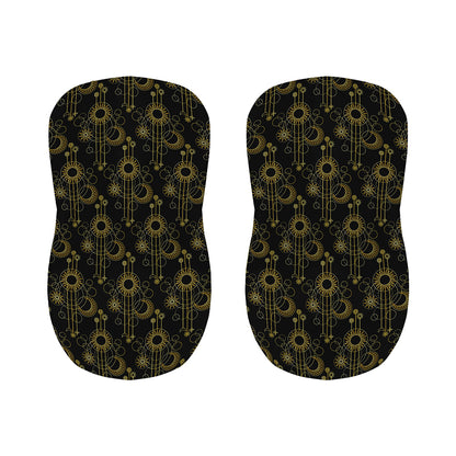 Gold Sun And Moon Pattern Print Bar Stool Covers