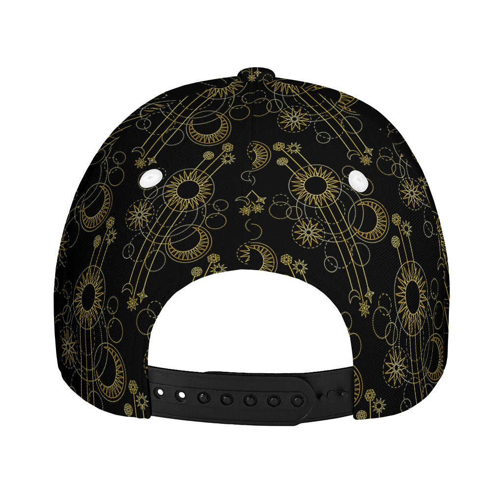 Gold Sun And Moon Pattern Print Baseball Cap
