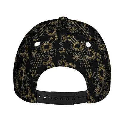 Gold Sun And Moon Pattern Print Baseball Cap