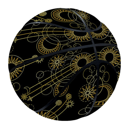 Gold Sun And Moon Pattern Print Basketball