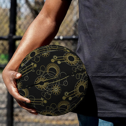Gold Sun And Moon Pattern Print Basketball