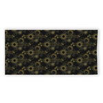 Gold Sun And Moon Pattern Print Beach Towel