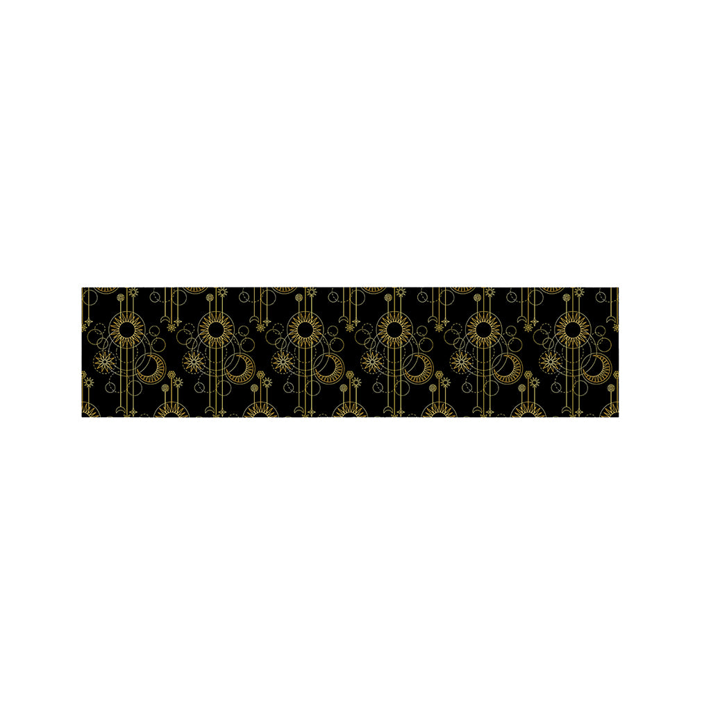 Gold Sun And Moon Pattern Print Bed Runner
