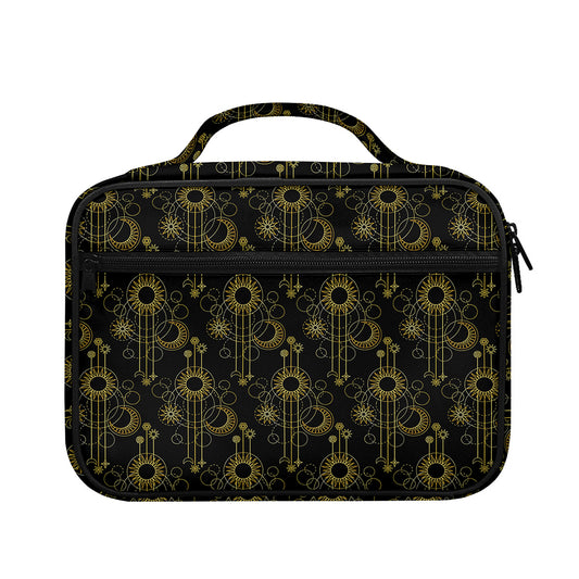 Gold Sun And Moon Pattern Print Briefcase Bible Bag