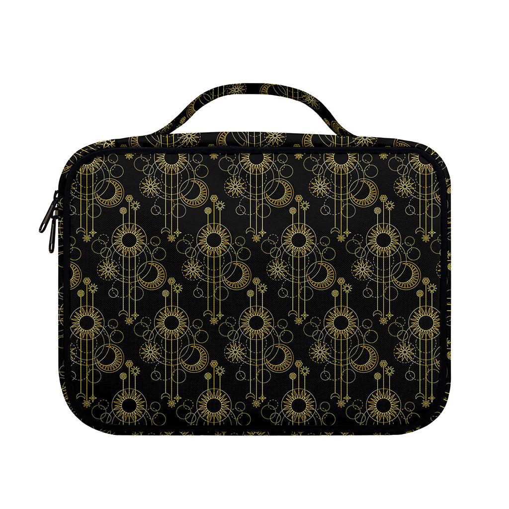 Gold Sun And Moon Pattern Print Briefcase Bible Bag