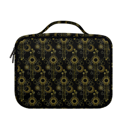 Gold Sun And Moon Pattern Print Briefcase Bible Bag
