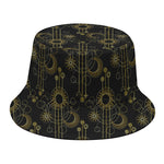 Gold Sun And Moon Pattern Print Bucket Hat
