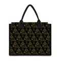 Gold Sun And Moon Pattern Print Canvas Tote Bag