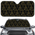 Gold Sun And Moon Pattern Print Car Windshield Sun Shade