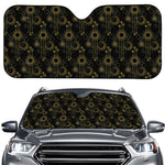 Gold Sun And Moon Pattern Print Car Windshield Sun Shade