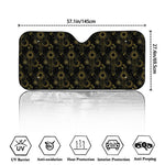 Gold Sun And Moon Pattern Print Car Windshield Sun Shade