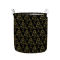 Gold Sun And Moon Pattern Print Collapsible Laundry Basket