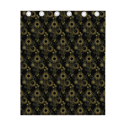 Gold Sun And Moon Pattern Print Curtain