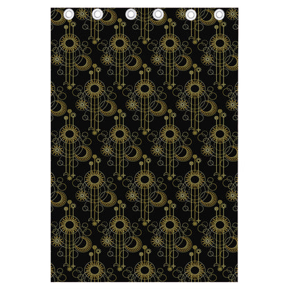 Gold Sun And Moon Pattern Print Curtain
