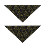 Gold Sun And Moon Pattern Print Dog Bandana