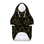Gold Sun And Moon Pattern Print Dog Zip Up Hoodie