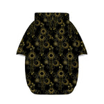 Gold Sun And Moon Pattern Print Dog Zip Up Hoodie