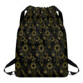 Gold Sun And Moon Pattern Print Drawstring Backpack