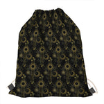 Gold Sun And Moon Pattern Print Drawstring Bag